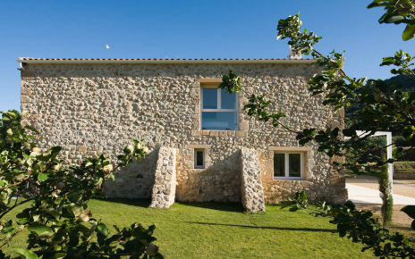 A restored old building transformed into a contemporary villa